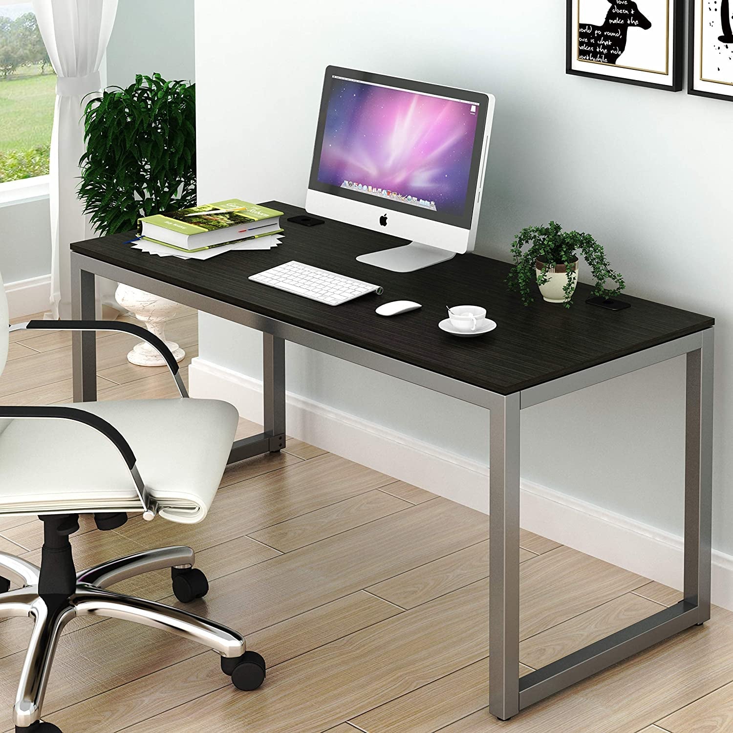 55-Inch Espresso Computer Desk for Home Office-1