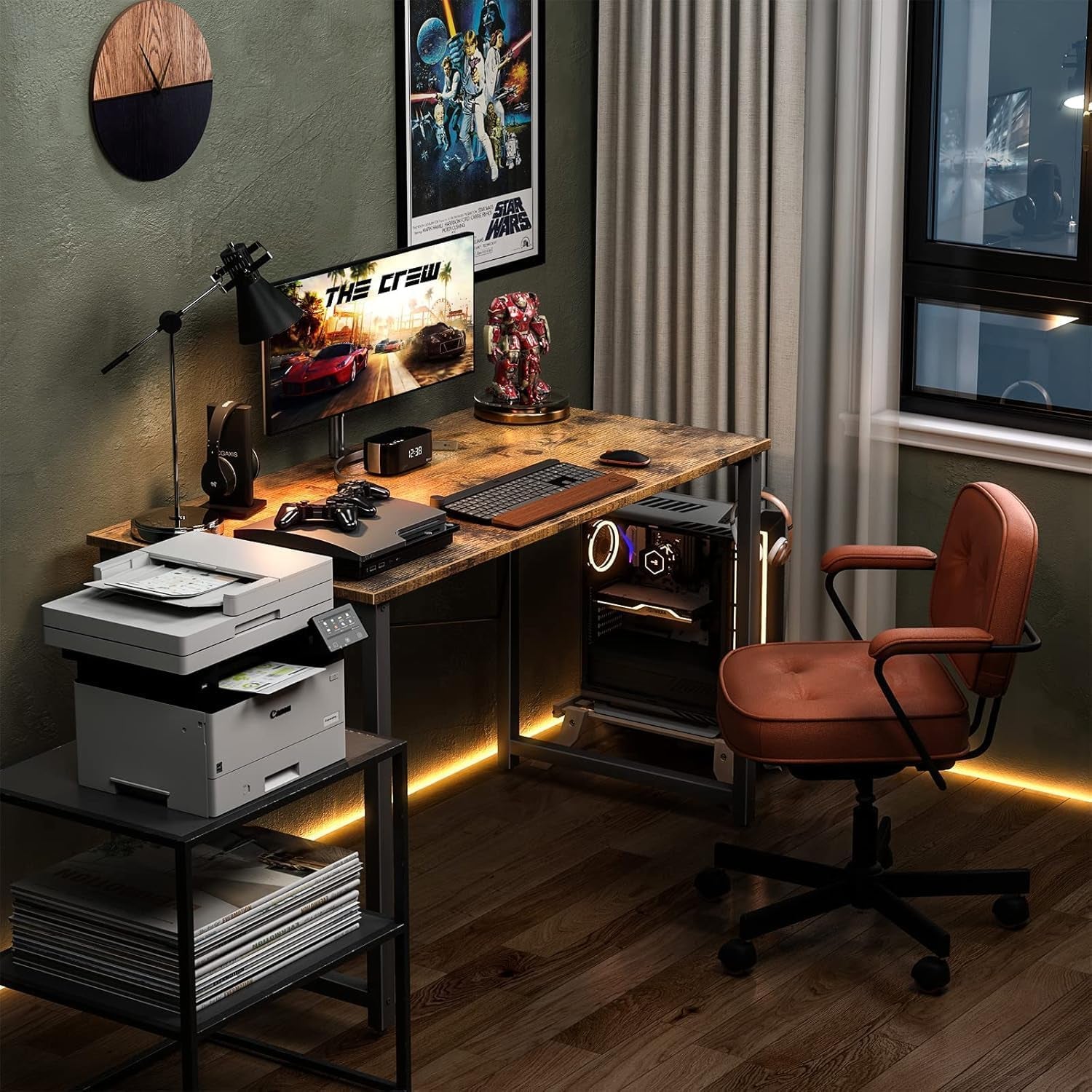 40 Inch Vintage Computer Desk for Small Spaces-4