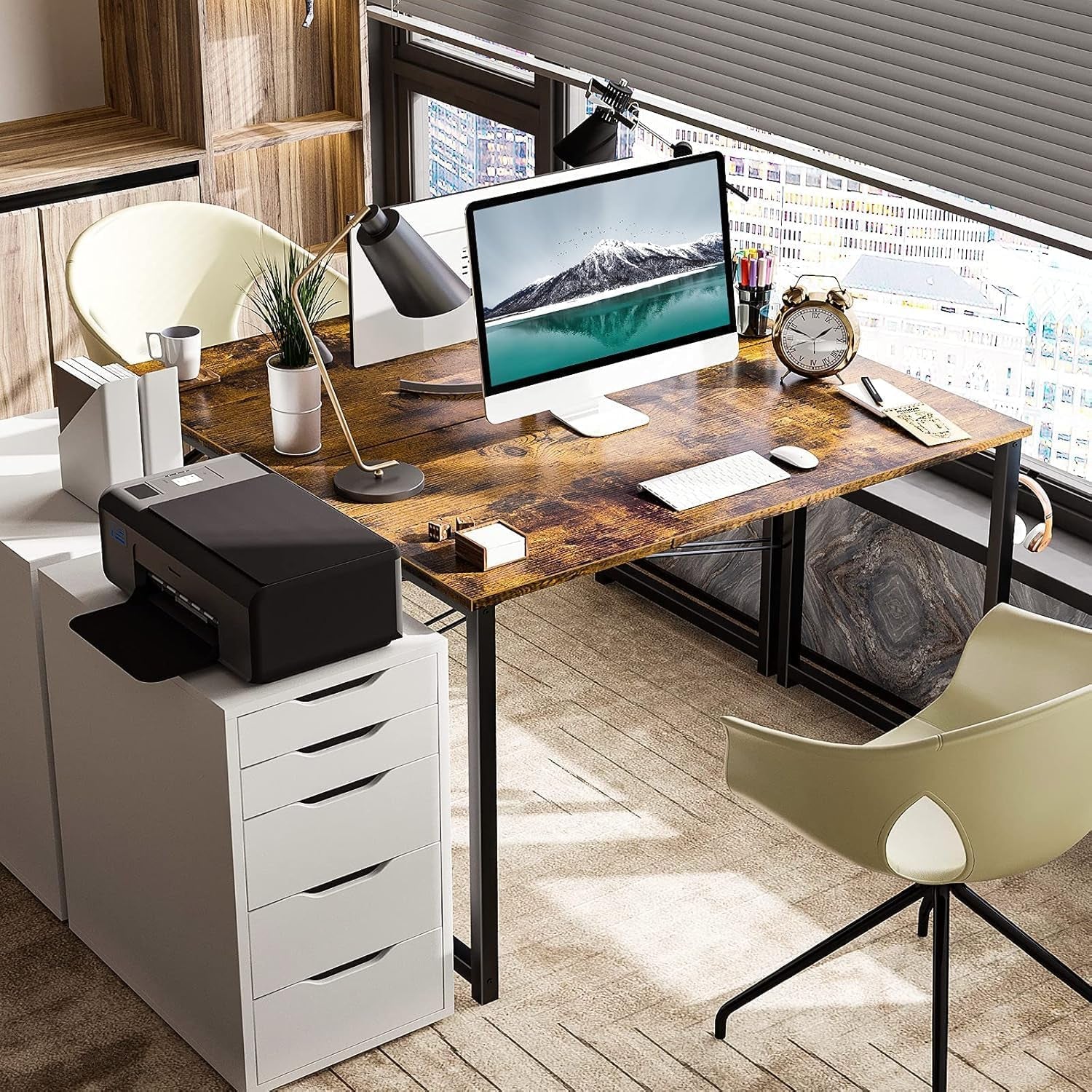 40 Inch Vintage Computer Desk for Small Spaces-1