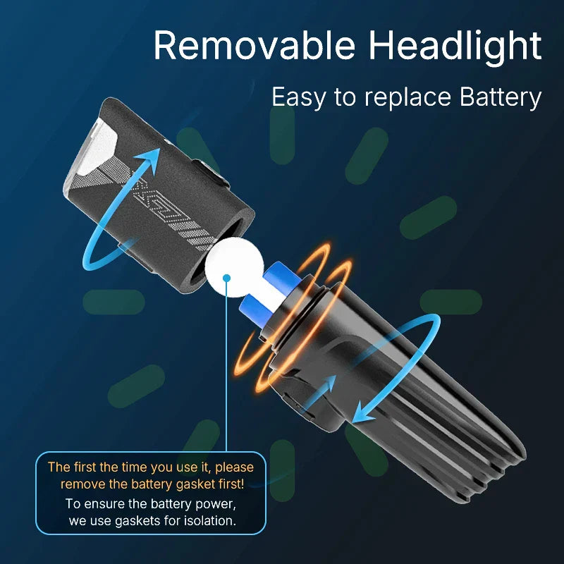 1000LM Smart Bike Headlight USB Rechargeable Black-2