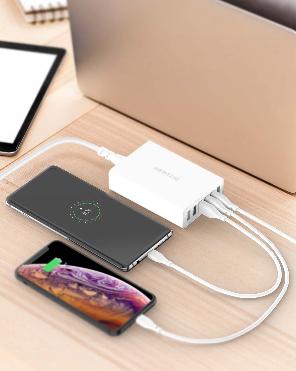 60W Dual QC3.0 6 Port USB PD Phone Charger for iphone for huawei Mobile Phone Chargers Accessories USB Fast Charging-4